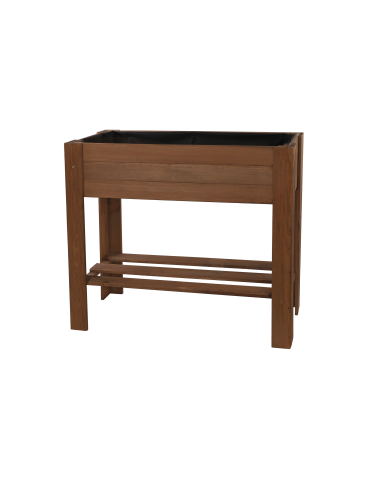 Uprawowe skrzynie ogrodowe- Warzywniaki- skrzynia do uprawy - Drewniany ziołownik z półką ZE1 / 70X80X34 cm / Brązowy - product 7