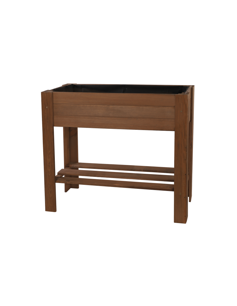 Uprawowe skrzynie ogrodowe- Warzywniaki- skrzynia do uprawy - Drewniany ziołownik z półką ZE1 / 70X80X34 cm / Brązowy - product b2b.wamar.biz 7