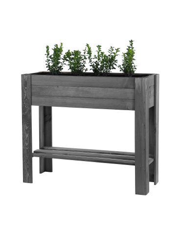 ZE1 – Drewniany ziołownik z półką  / 70X80X34 cm / Szary - product 2