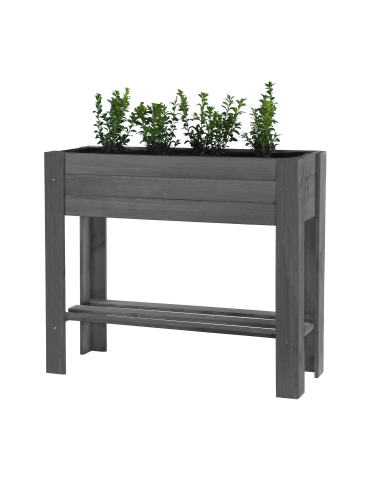 Uprawowe skrzynie ogrodowe- Warzywniaki- skrzynia do uprawy - ZE1 – Drewniany ziołownik z półką / 70X80X34 cm / Szary - product 3