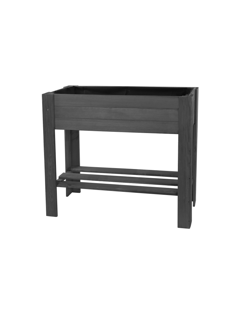 Uprawowe skrzynie ogrodowe- Warzywniaki- skrzynia do uprawy - ZE1 – Drewniany ziołownik z półką / 70X80X34 cm / Szary - product b2b.wamar.biz 6