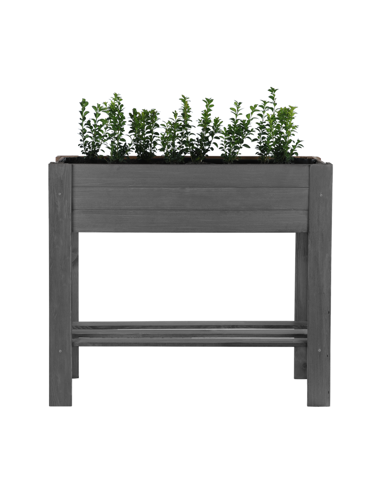 Uprawowe skrzynie ogrodowe- Warzywniaki- skrzynia do uprawy - ZE1 – Drewniany ziołownik z półką / 70X80X34 cm / Szary - product b2b.wamar.biz 8