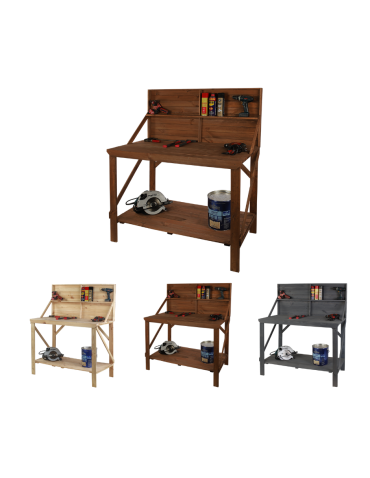 Drewniany Stół Warsztatowy SWD szer. 120cm - Brązowy