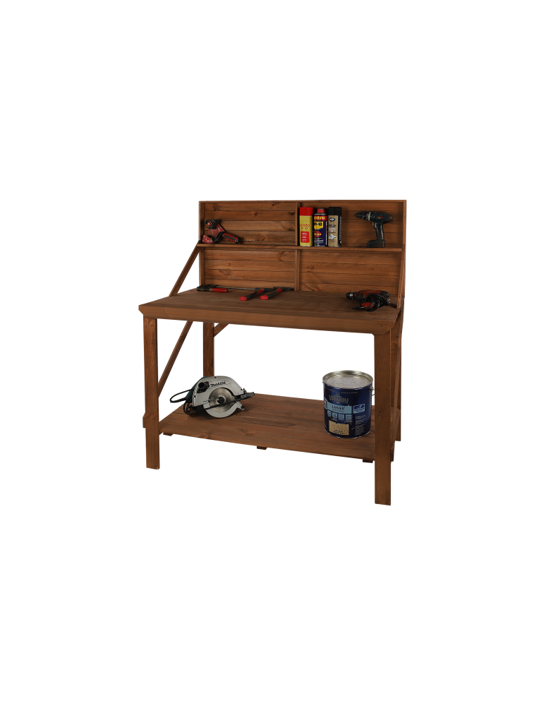 Stoły robocze - Drewniany Stół Warsztatowy SWD szer. 120cm - Brązowy - produkt b2b.wamar.biz 3