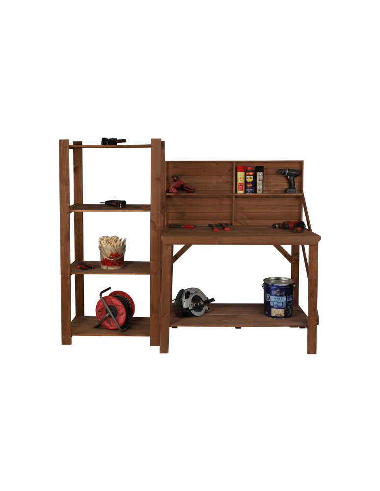 Stoły robocze - Drewniany Stół Warsztatowy SWD szer. 120cm - Brązowy - product b2b.wamar.biz 4