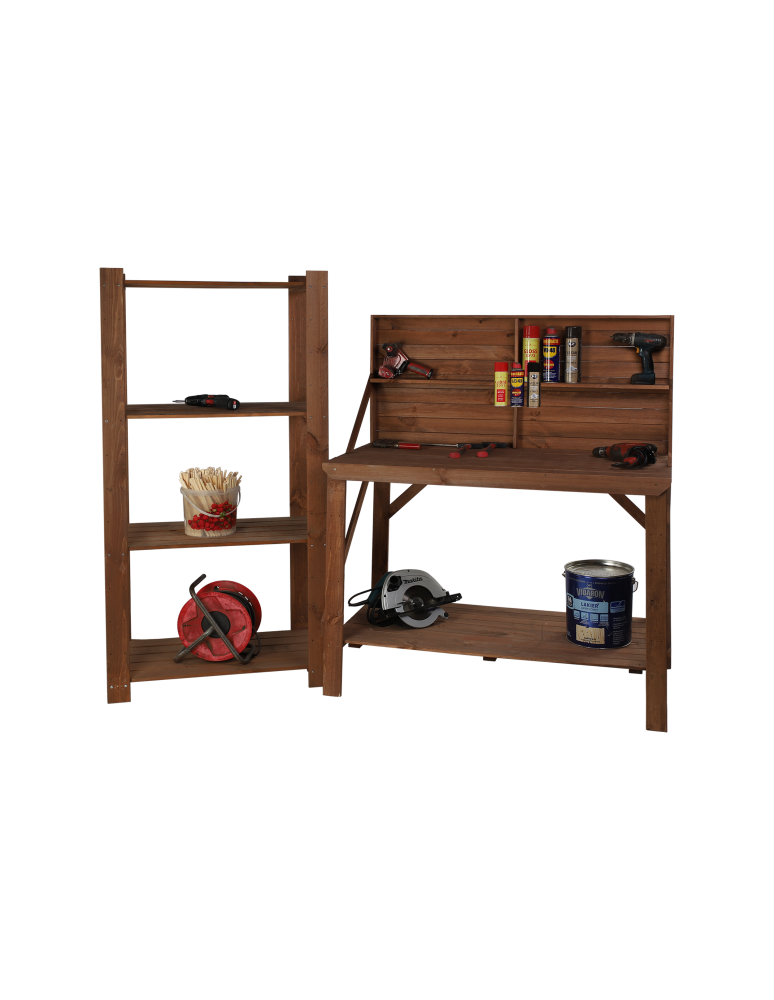 Stoły robocze - Drewniany Stół Warsztatowy SWD szer. 120cm - Brązowy - product b2b.wamar.biz 5