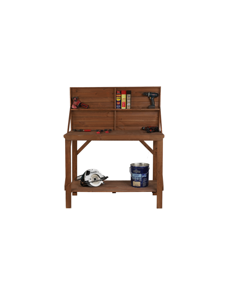 Stoły robocze - Drewniany Stół Warsztatowy SWD szer. 120cm - Brązowy - product b2b.wamar.biz 6