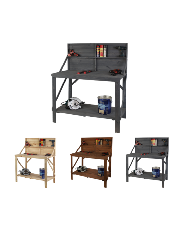 Drewniany Stół Warsztatowy SWD szer. 120cm - Szary