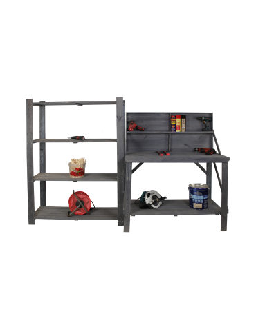 Drewniany Stół Warsztatowy SWD szer. 120cm - Szary - product 2