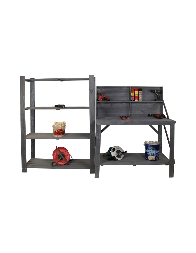 Stoły robocze - Drewniany Stół Warsztatowy SWD szer. 120cm - Szary - product b2b.wamar.biz 2