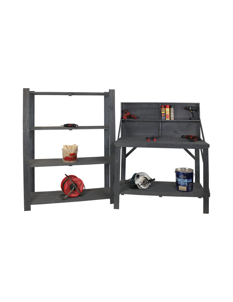 Stoły robocze - Drewniany Stół Warsztatowy SWD szer. 120cm - Szary - product b2b.wamar.biz 3