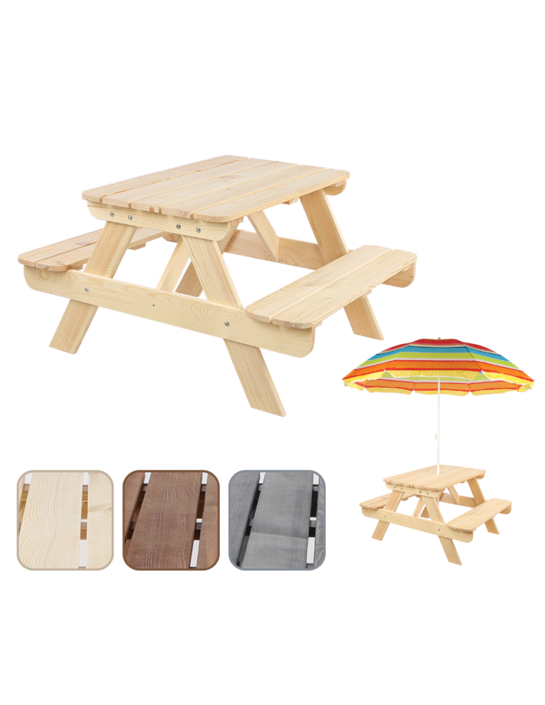 Art. Ogrodowe - Stół piknikowy z otworem na parasol SPD/80cm - Naturalny - product b2b.wamar.biz 1