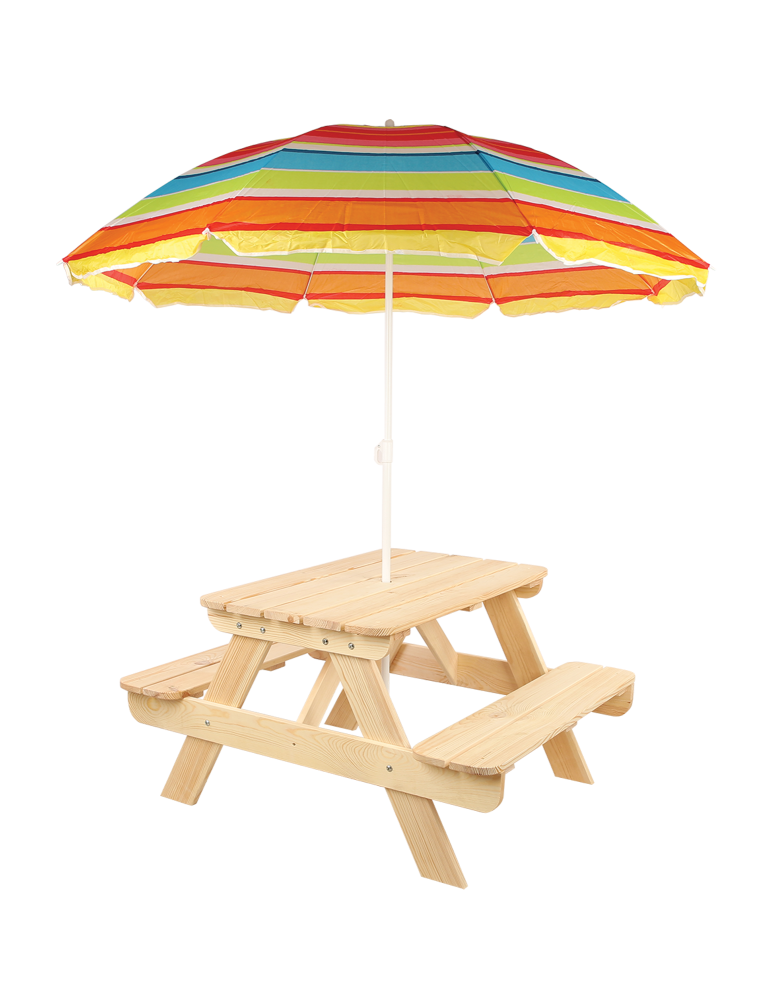 Art. Ogrodowe - Stół piknikowy z otworem na parasol SPD/80cm - Naturalny - product b2b.wamar.biz 3