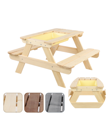 Stół piknikowy z pojemnikiem i pokrywą SPD/80cm - Naturalny