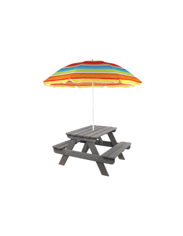 Art. Ogrodowe - Stół piknikowy z otworem na parasol SPD/80cm - Szary - product 6