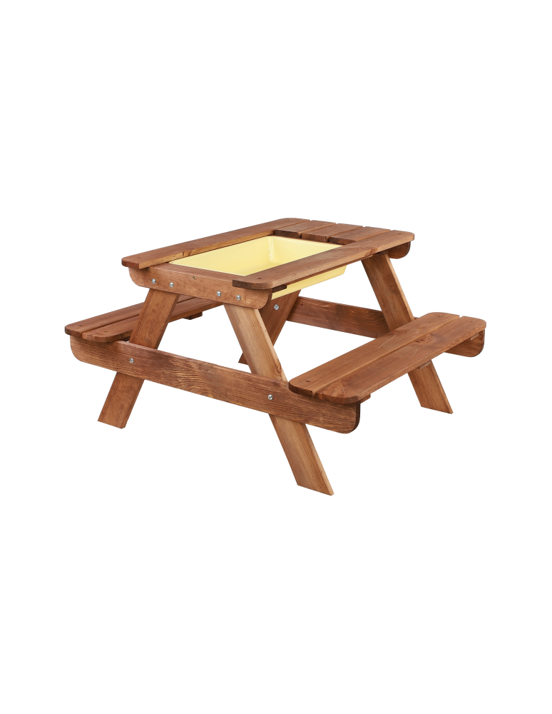 Art. Ogrodowe - Stół piknikowy z pojemnikiem i pokrywą SPD/80cm - Brązowy - product b2b.wamar.biz 7