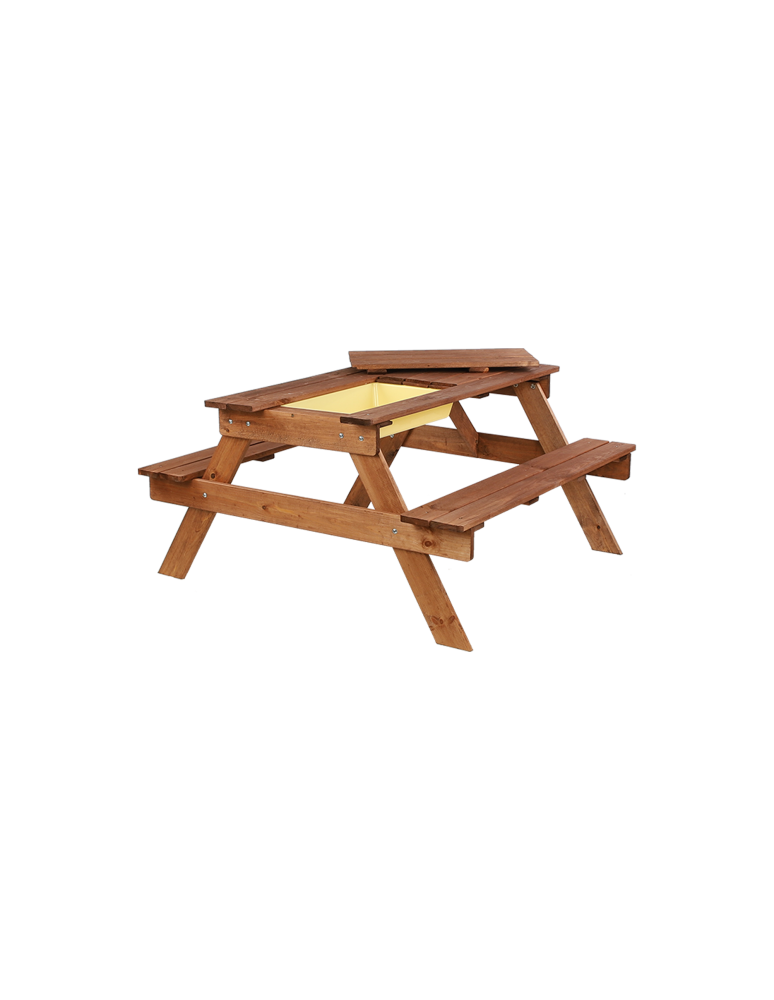 Art. Ogrodowe - Stół piknikowy z pojemnikiem i pokrywą SPD/80cm - Brązowy - product b2b.wamar.biz 2