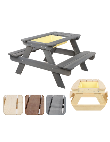 Stół piknikowy z pojemnikiem i pokrywą SPD/80cm - Szary
