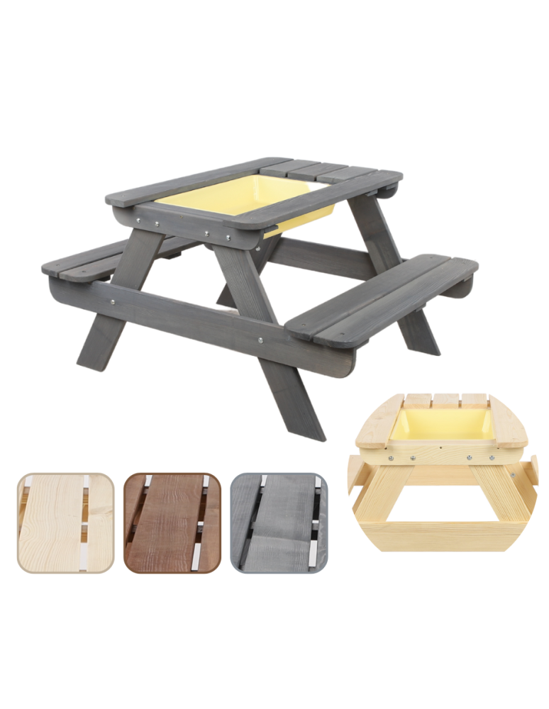 Art. Ogrodowe - Stół piknikowy z pojemnikiem i pokrywą SPD/80cm - Szary - product b2b.wamar.biz 1
