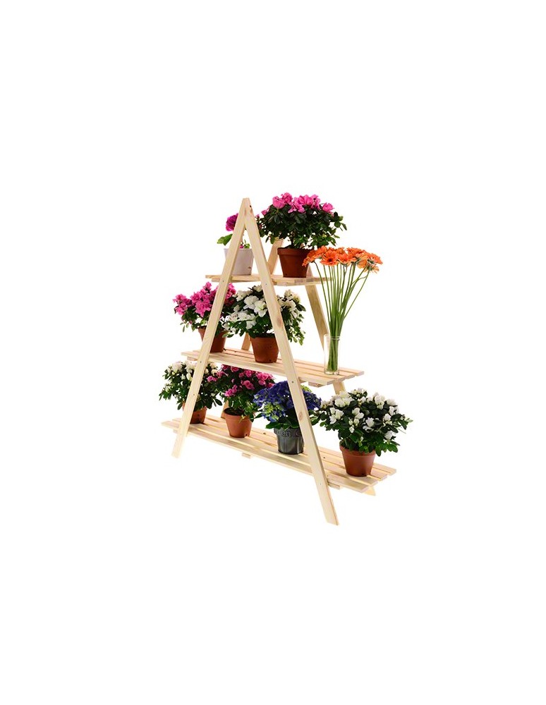 Kwietniki - Drewniany Kwietnik 107x101x26 cm – RP/ 3- poziomowy/ Naturalny - product b2b.wamar.biz 2