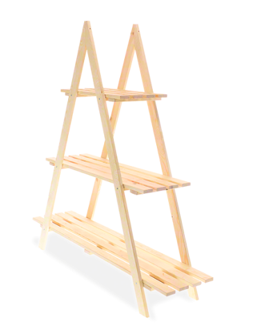 Kwietniki - Drewniany Kwietnik 107x101x26 cm – RP/ 3- poziomowy/ Naturalny - product 4