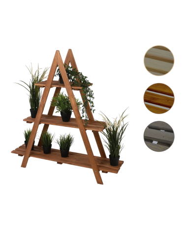 Drewniany Kwietnik 107x101x26 cm – RP/  3- poziomowy/ Brązowy