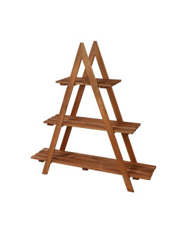 Drewniany Kwietnik 107x101x26 cm – RP/ 3- poziomowy/ Brązowy - product 2