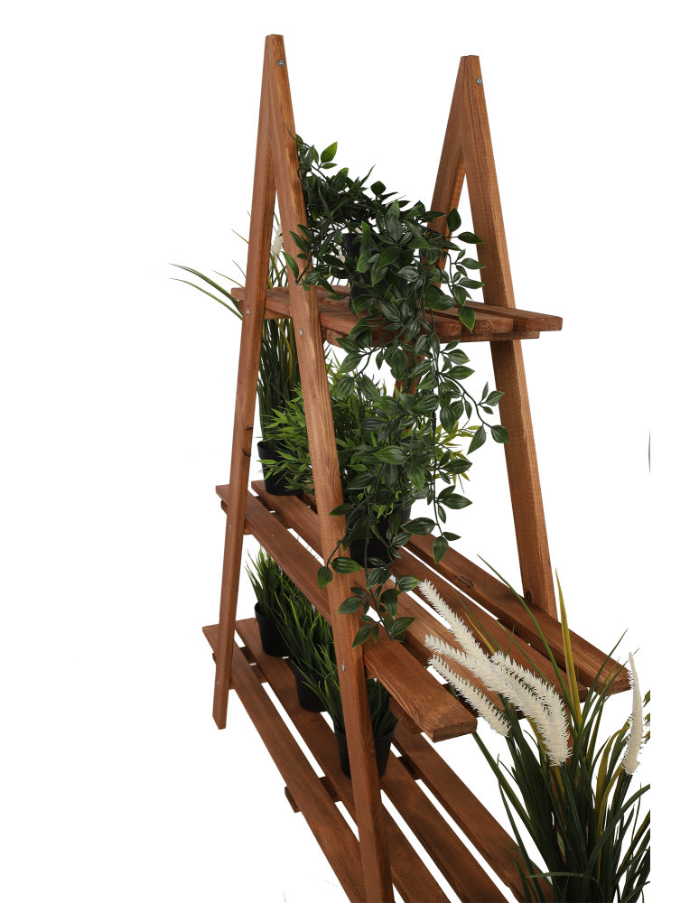 Kwietniki - Drewniany Kwietnik 107x101x26 cm – RP/ 3- poziomowy/ Brązowy - product b2b.wamar.biz 5