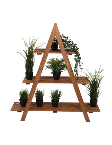 Kwietniki - Drewniany Kwietnik 107x101x26 cm – RP/ 3- poziomowy/ Brązowy - product 6