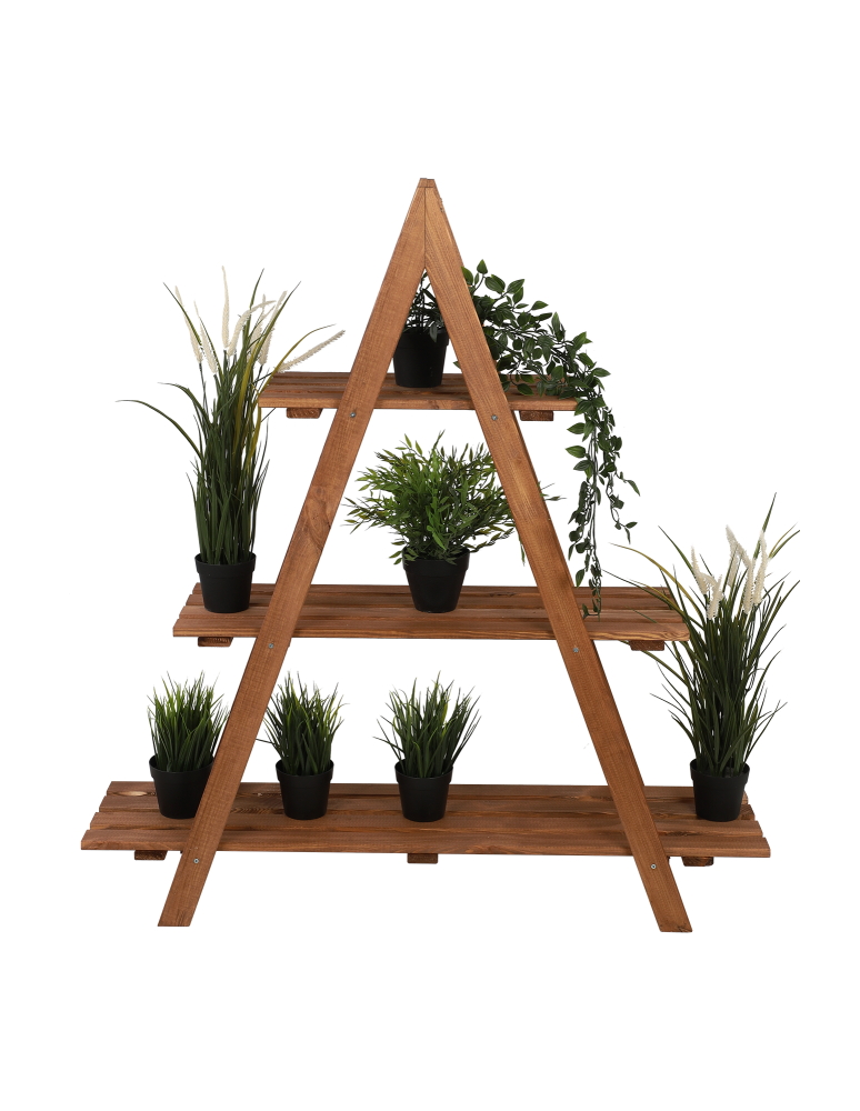 Kwietniki - Drewniany Kwietnik 107x101x26 cm – RP/ 3- poziomowy/ Brązowy - product b2b.wamar.biz 6