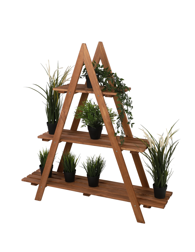 Kwietniki - Drewniany Kwietnik 107x101x26 cm – RP/ 3- poziomowy/ Brązowy - product b2b.wamar.biz 7