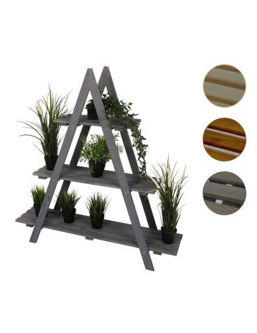 Drewniany Kwietnik 107x101x26 cm – RP/  3- poziomowy/ Szary