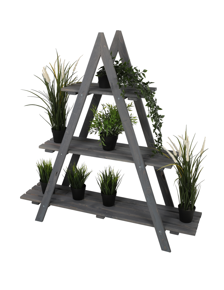 Kwietniki - Drewniany Kwietnik 107x101x26 cm – RP/ 3- poziomowy/ Szary - product b2b.wamar.biz 4