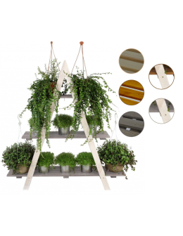 Drewniany Kwietnik 107x101x26 cm – RP/ 3- poziomowy/ Biało-Szary