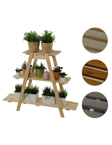 Drewniany Kwietnik 79x101x26 cm – RP/  3- poziomowy/ Naturalny