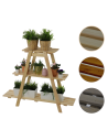 Drewniany Kwietnik 79x101x26 cm – RP/  3- poziomowy/ Naturalny