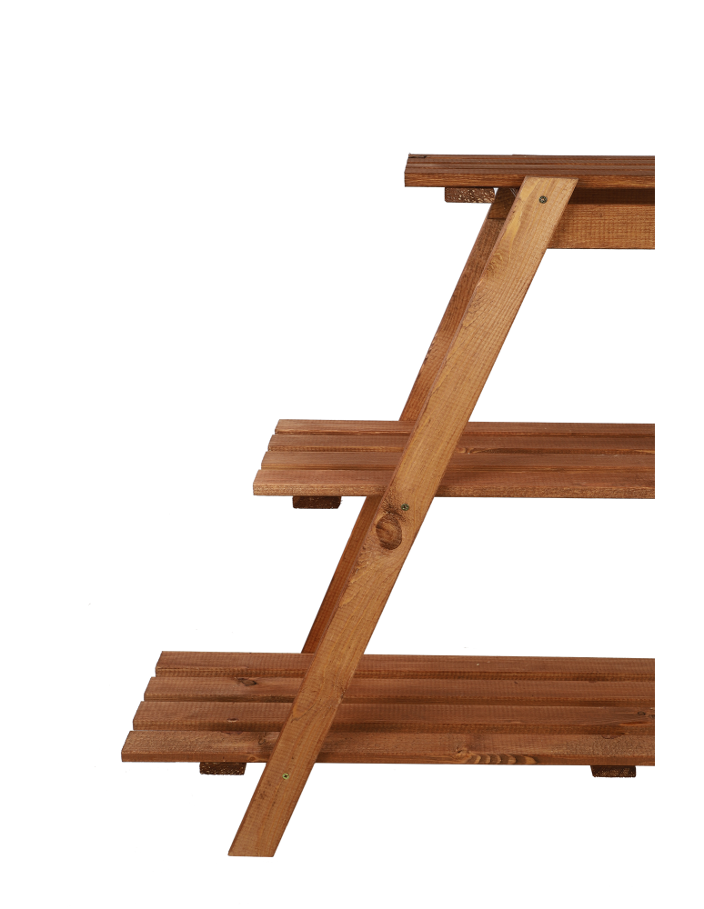 Kwietniki - Drewniany Kwietnik 79x101x26 cm – RP/ 3- poziomowy/ Brązowy - product b2b.wamar.biz 2