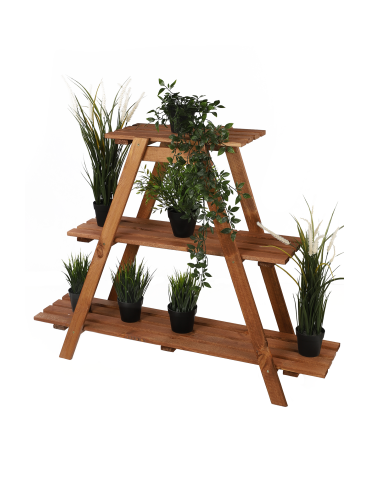 Kwietniki - Drewniany Kwietnik 79x101x26 cm – RP/ 3- poziomowy/ Brązowy - product 5