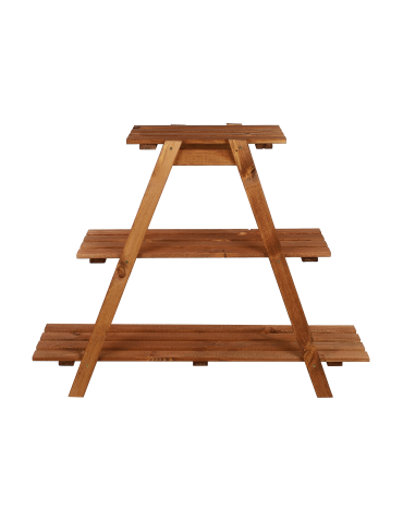 Kwietniki - Drewniany Kwietnik 79x101x26 cm – RP/ 3- poziomowy/ Brązowy - product 7