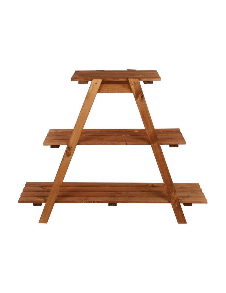 Kwietniki - Drewniany Kwietnik 79x101x26 cm – RP/ 3- poziomowy/ Brązowy - product b2b.wamar.biz 7