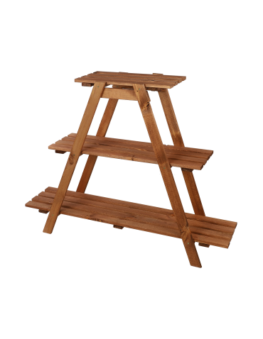 Kwietniki - Drewniany Kwietnik 79x101x26 cm – RP/ 3- poziomowy/ Brązowy - product 8