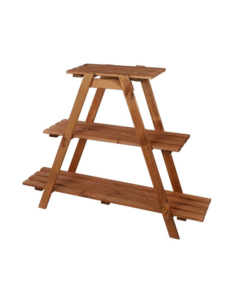 Kwietniki - Drewniany Kwietnik 79x101x26 cm – RP/ 3- poziomowy/ Brązowy - product b2b.wamar.biz 8