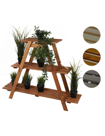 Drewniany Kwietnik 79x101x26 cm – RP/  3- poziomowy/ Brązowy