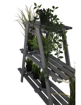 Drewniany Kwietnik 79x101x26 cm – RP/ 3- poziomowy/ Szary - product 2