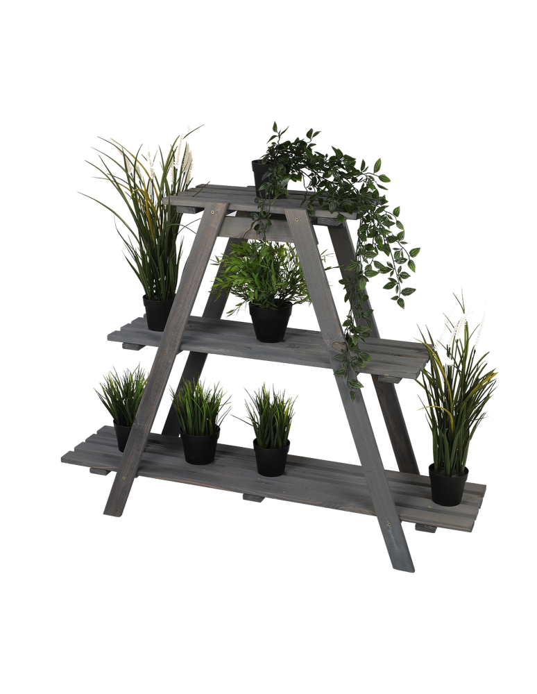 Kwietniki - Drewniany Kwietnik 79x101x26 cm – RP/ 3- poziomowy/ Szary - produkt b2b.wamar.biz 4