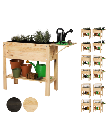 Ziołownik na nóżkach z półką dolną i boczną OBL - Naturalny