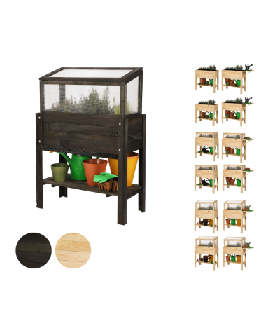 Szklarnia z półką dolną i domkiem dla owadów OBL - Czarna