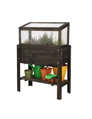 Szklarnia z półką dolną i domkiem dla owadów OBL - Czarna - product 2