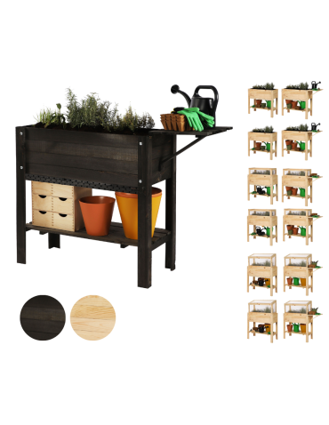 Ziołownik z półką dolną/boczną i domkiem dla owadów OBL - Czarny
