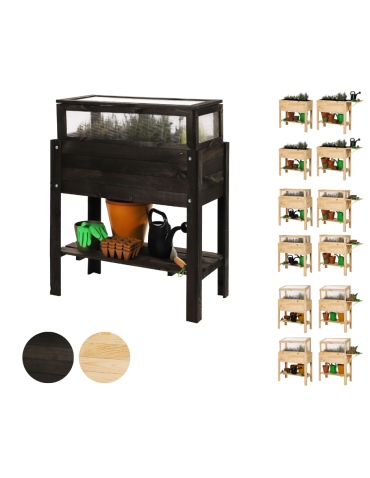 Miniszklarnia z półką dolną OBL - Czarna